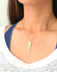 Love Baseball Bar Necklace product mockup picture in gold 1