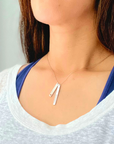 Love Baseball Bar Necklace product mockup picture in silver