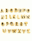 alphabet charms in gold