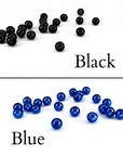picture of black and blue pearl parts for the custom baseball team earrings