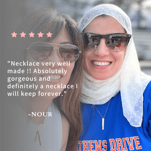 Baseball Mom, Nour's picture and her review on Love Baseball Bar Necklace in gold
