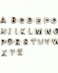 alphabet charms in silver