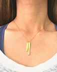 Love Baseball Bar Necklace product mockup picture in gold 2