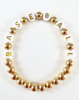 heishi beads baseball bracelet in gold