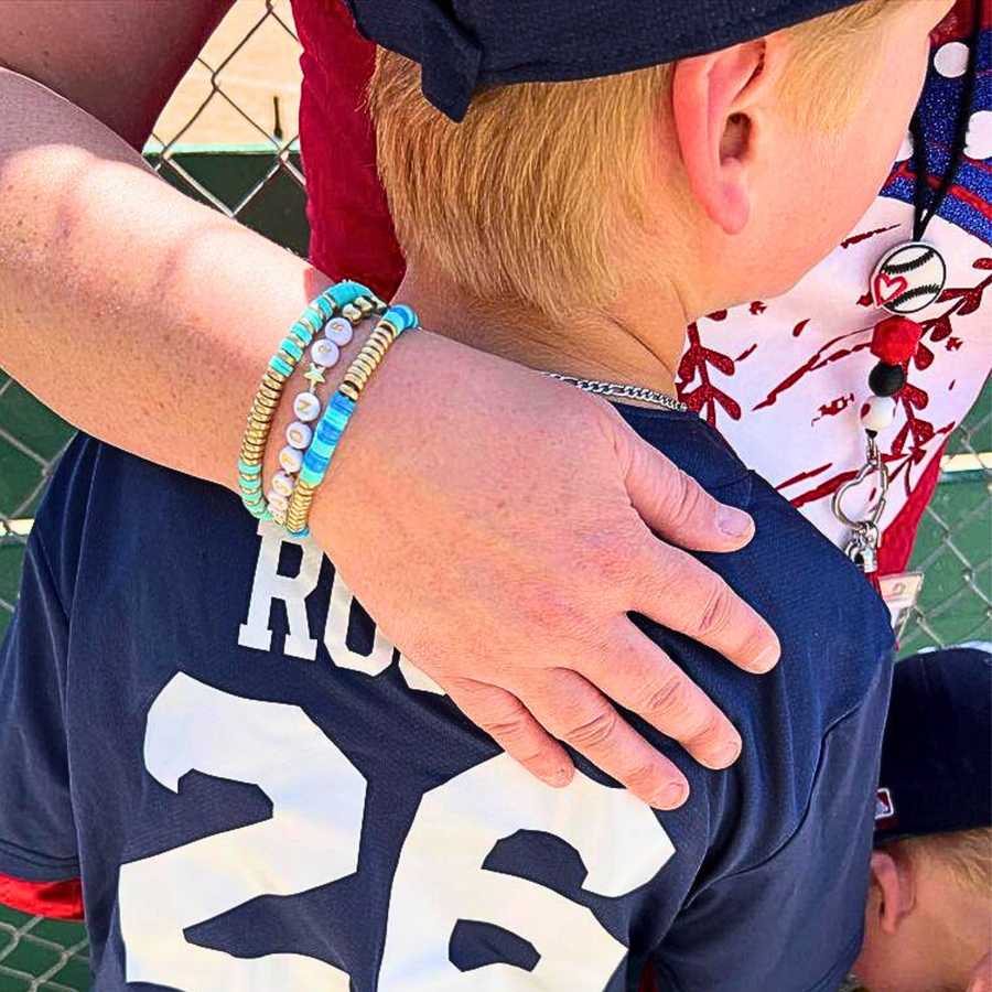 Baseball/Softball Mom Heishi Beads Bracelets - Set of 3 Baseball